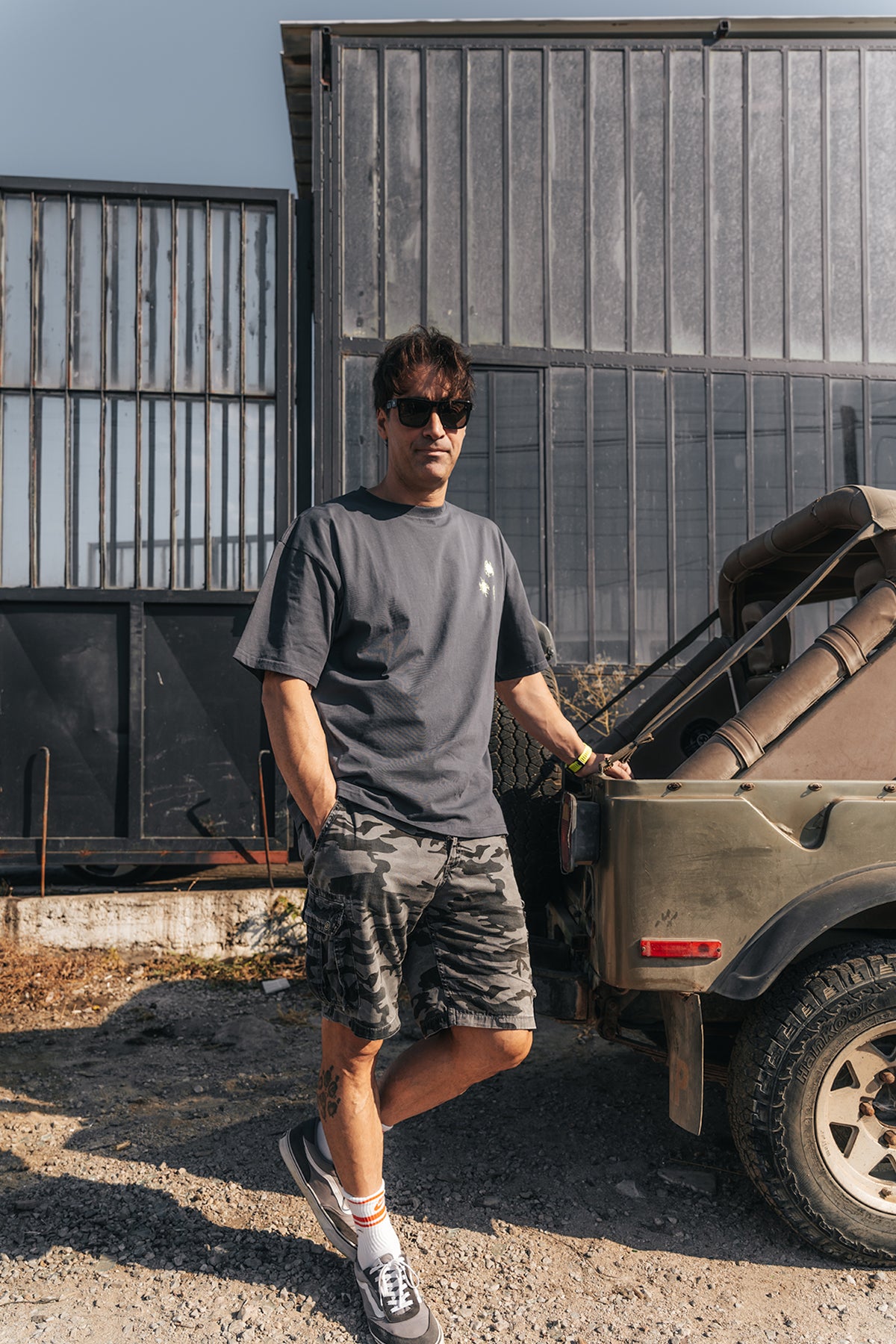 KÜTE Gri & Yeşil Oversize Tişört