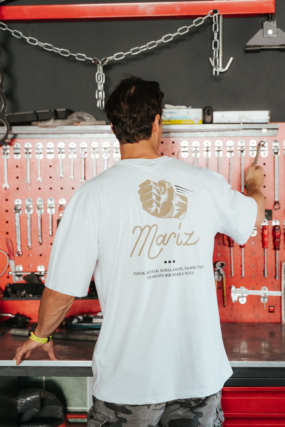 MARİZ Beyaz Oversize Tişört