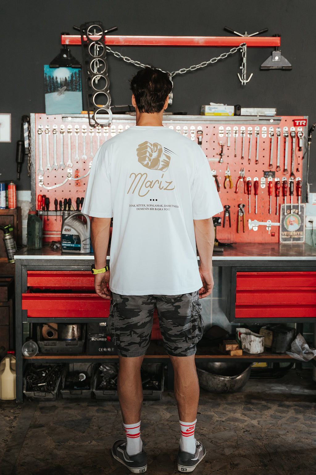 MARİZ Beyaz Oversize Tişört